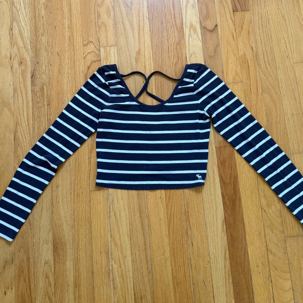 Abercrombie & Fitch Navy Striped Women's Top